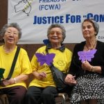 사진2. 2007년 세계여성의날 수요집회 길원옥, 우이시메이, 오헌 할머니