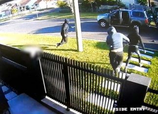 시드니 남서부집 밖에서 흉기로 사람을 찌른 용의자CCTV 공개