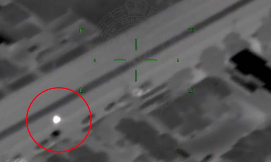 A motorcycle pursuit has been captured from above by the NSW police helicopter. (NSW Police Force)