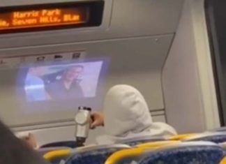 시드니 기차에서 영화 보며 마시지 하는 남성 The man was seen projecting a movie and giving himself a massage. Credit rinzaghimireTikTok