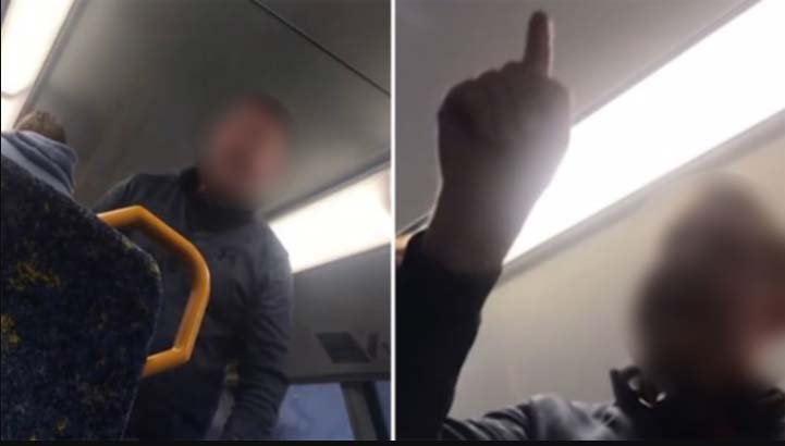 The moment Sydney train commuters confront a group of teens for playing music loudly has been filmed. Credit TikTok