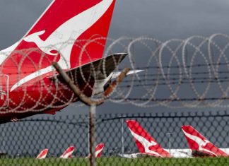 콴타스 시드니 락다운 여파로 2,500명의 직원 무급 휴직 Lockdowns mean Qantas is flying at less than 40 per cent of its domestic capacity.(ABC News Brendan Esposito)