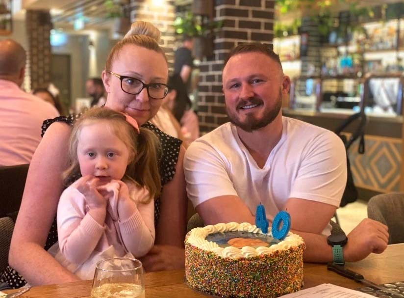 Melissa Green, her partner Dion Mason and their daughter Lola all had varying symptoms after contracting COVID-19.(Supplied)