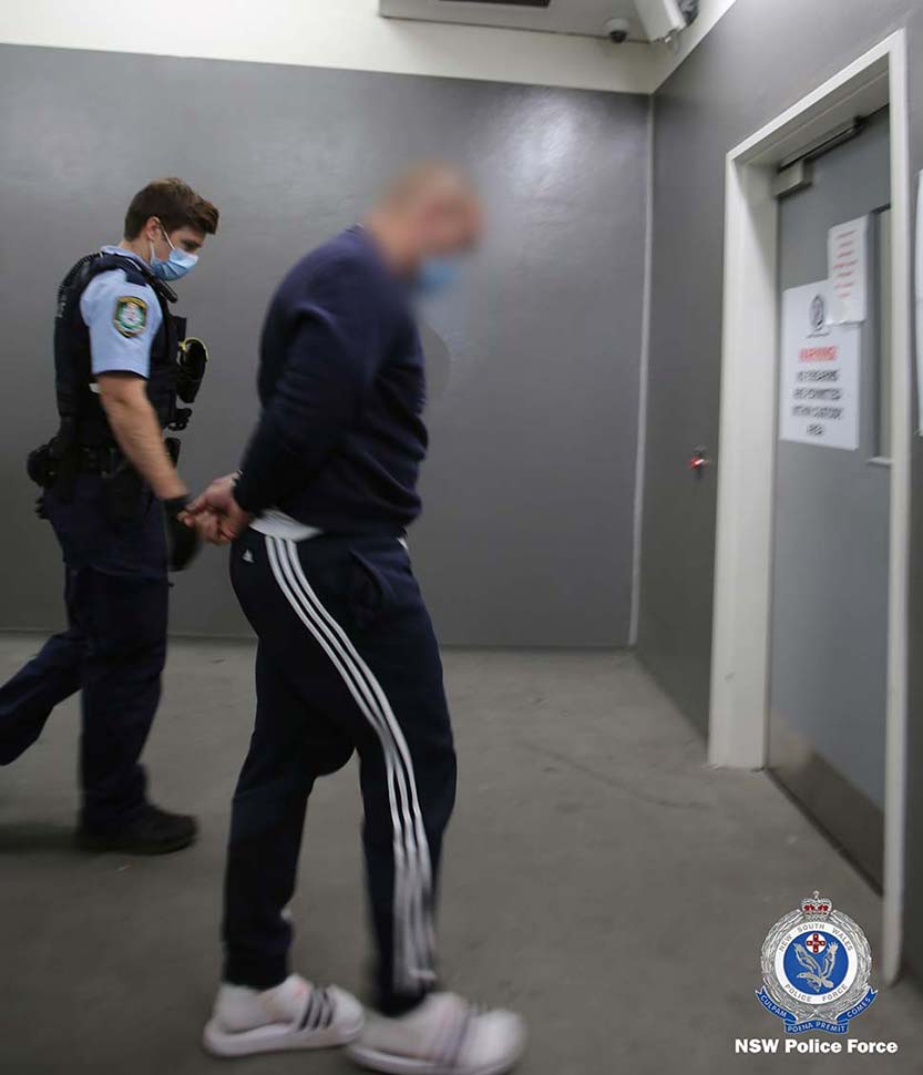 One of the bikie associates taken into police custody on Thursday. (NSW Police)