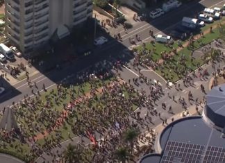 확진자 방문 후, 가족 모두 코로나 바이러스 감염된 아버지의 한탄 Police have taken action over a NSW-Queensland border restriction protest on the weekend. Credit 7NEWS