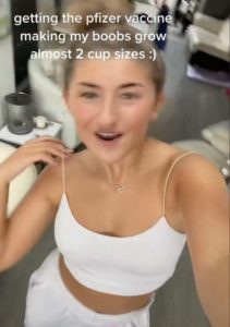 The TikTok user claimed her bra size went up ‘almost two cup sizes’. Credit ElleMarshalllTikTok