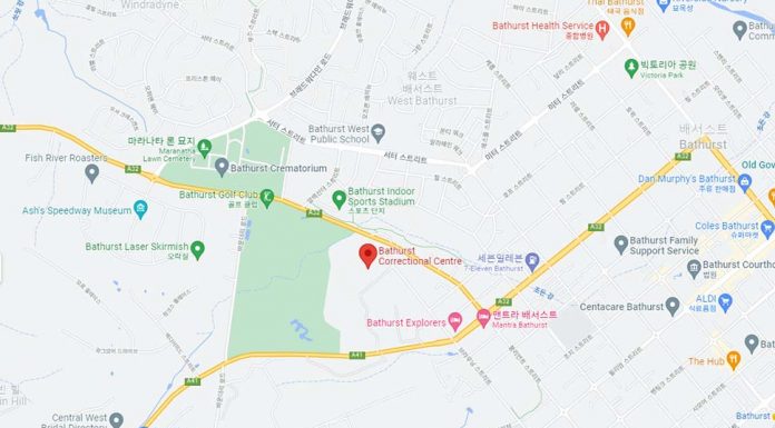 NSW주 백신율 70%에 학교 개학 googlemap-Bathurst-correctional-centre