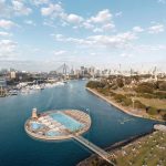 An artist’s impression of a City of Sydney proposal for new harbour-side pool on the Glebe foreshore. CREDITANDREW BURGES ARCHITECTS