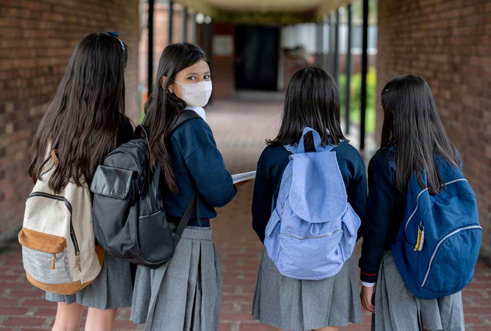 Face masks will be compulsory for students aged over 12 and are strongly recommended for primary school students. (Getty)