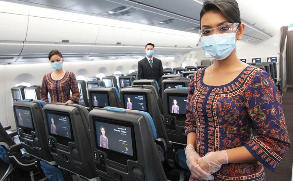 Welcome aboard PPE and masks are as standard on board Singapore Airlines flights