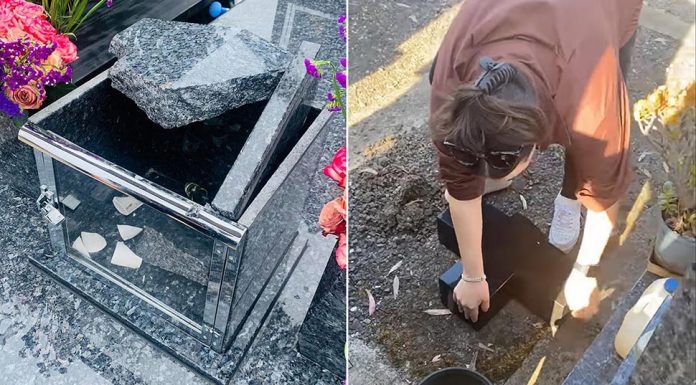 멜버른 묘비훼손, 비탄에 잠겨 Damage down to plots at Fawkner Cemetery in November 2021. (Facebook)