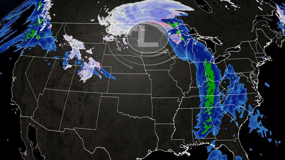 Rain and snow expected for many in the USA this week, as the next big system crossed the country. (CNN)