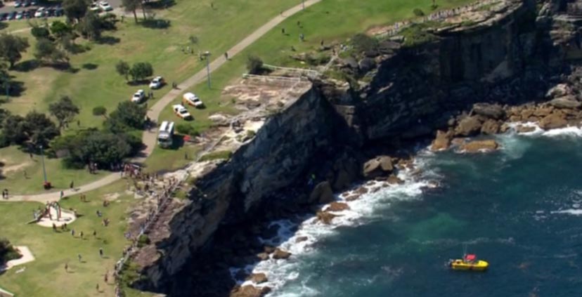 Dion slipped and fell 25 metres while walking along the cliff-edge. Credit 7NEWS