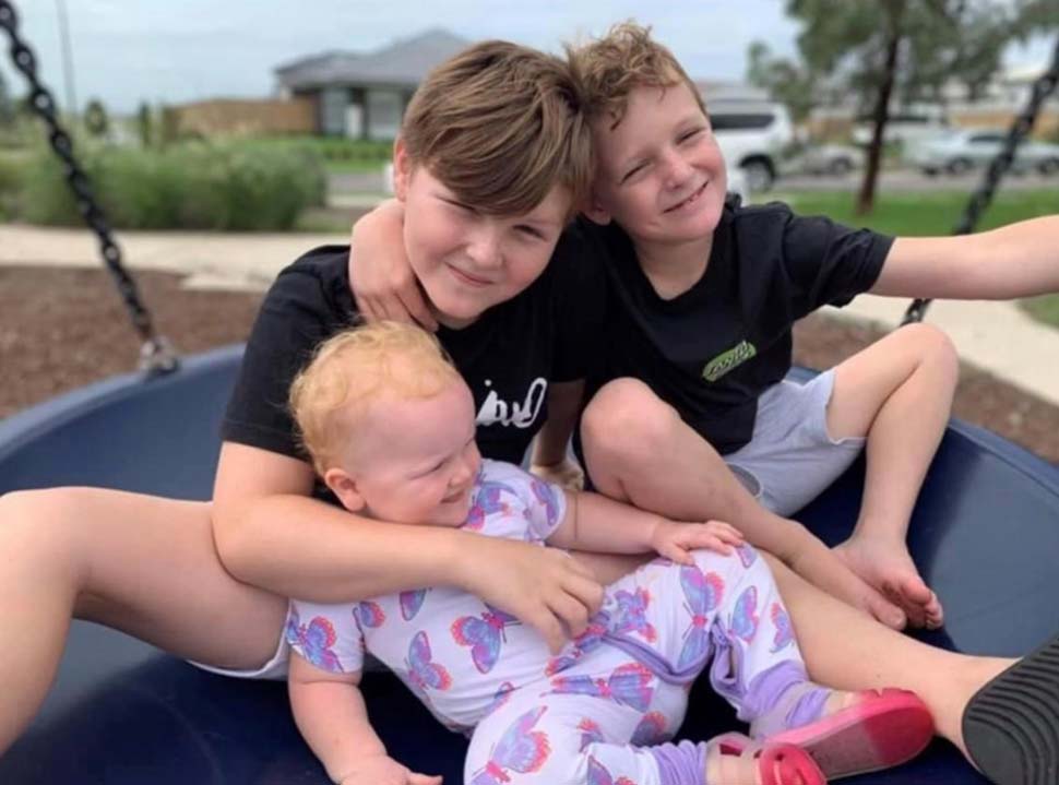 Hanna’s three children - Leo, Madden and Peyton. Credit Supplied