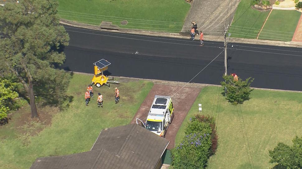 The tar on the road had been freshly laid. (9News)