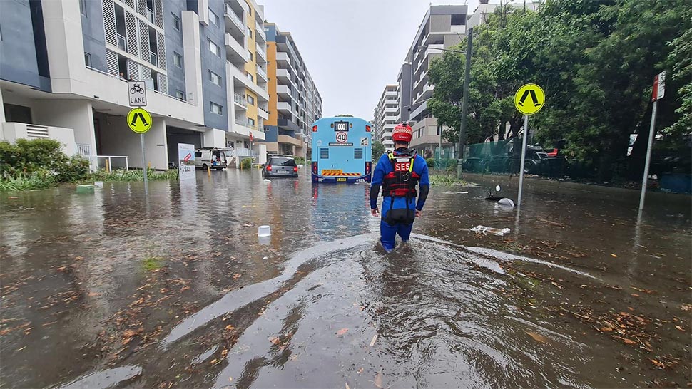 The SES Randwick unit responds to flooding during severe weather in Sydney. (NSW SES Randwick Unit)