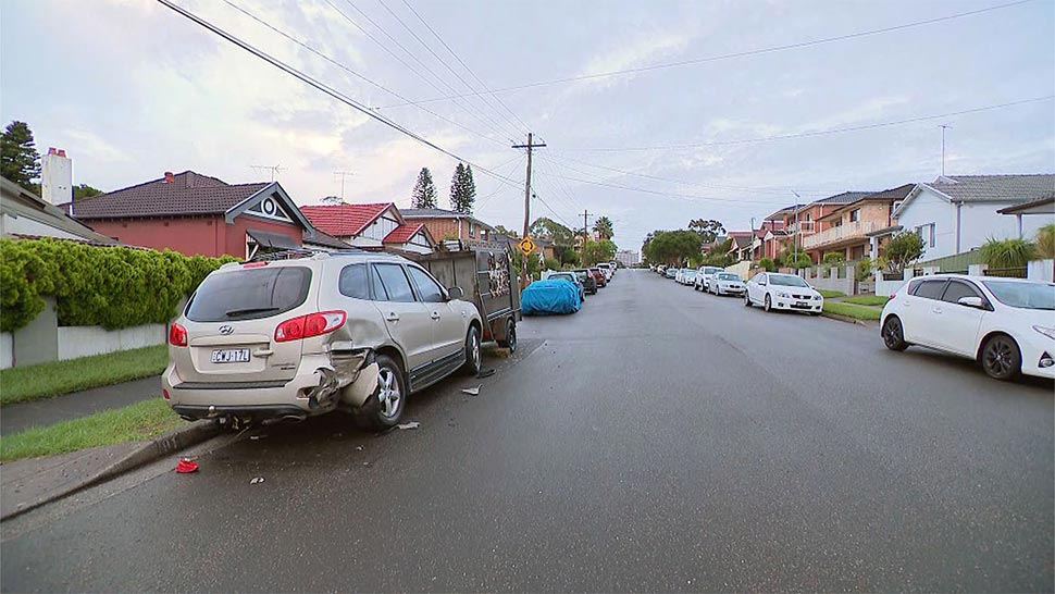 Police allege a drunk P-plate driver collided with 10 cars that were parked and unattended in the street. (9News)