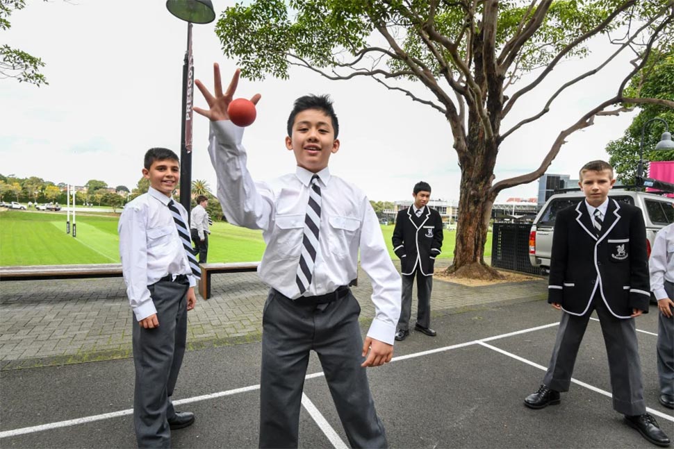 Phone-free zone Students from Newington College play outside. The school has a phone ban.CREDITPETER RAE