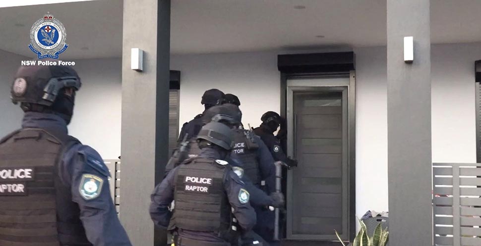 Taskforce Erebus carries out search warrants and arrests in Sydney's south-west. (9News)