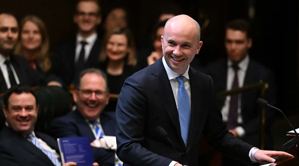 NSW Treasurer Matt Kean hands down the 2022-2023 NSW budget. The budget, and state economies, could be derailed by higher interest rates.CREDITPOOL
