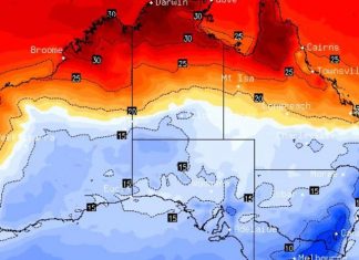한랭전선 영향으로 ‘컨베이어 벨트’ 호주 남동부 도시 강타 Temperatures will plummet to icy lows in the southern states on Thursday, while up north they drift close to monthly record highs. Picture Stormcast