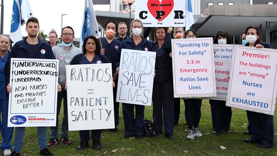 Nurses from Hornsby Ku-ring-gai Hospital are angry at low staffing levels which they say has created difficult and dangerous workloads. (9News)