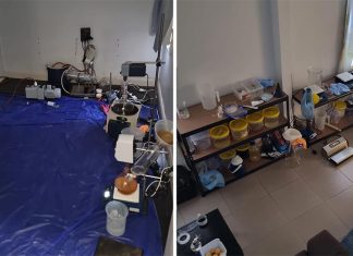 NSW 600만 달러치 마약 압수 The clandestine laboratory was found in a property in Belmore, in Sydney's west. (NSW Police)