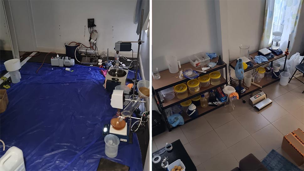 The clandestine laboratory was found in a property in Belmore, in Sydney's west. (NSW Police)