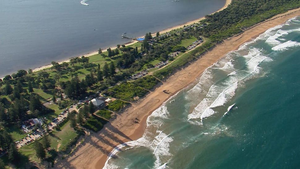 An aerial shot of the surf at North Palm Beach today. (9News)