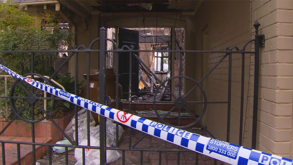 The fire that destroyed a $24 million luxury home in Sydney is being investigated by police arson squad officers. (Nine)