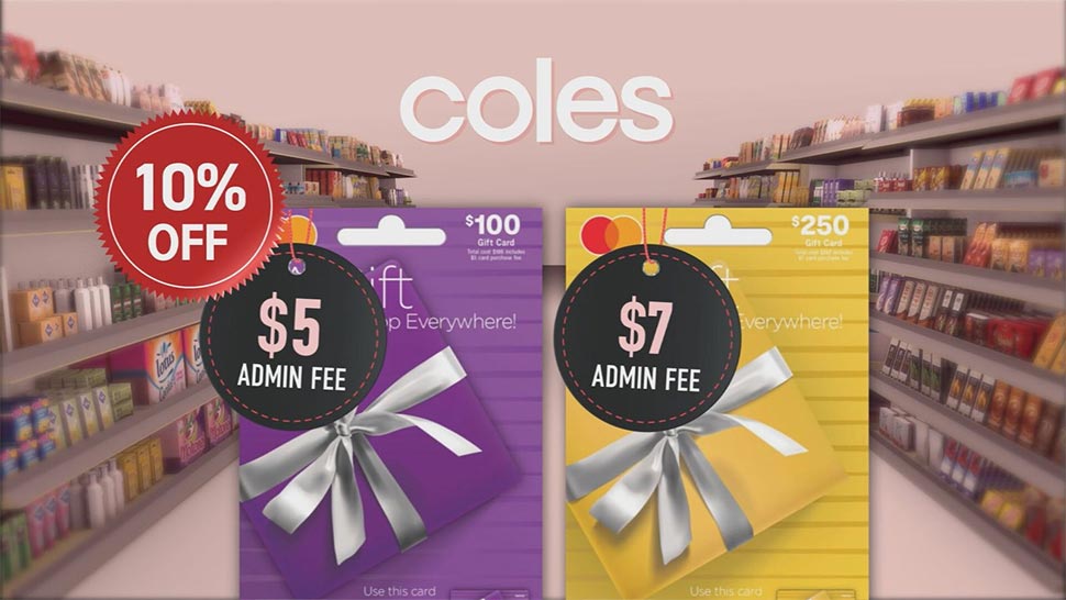 Although there is 10 per cent off the cards, an admin fee still applies. (9News)