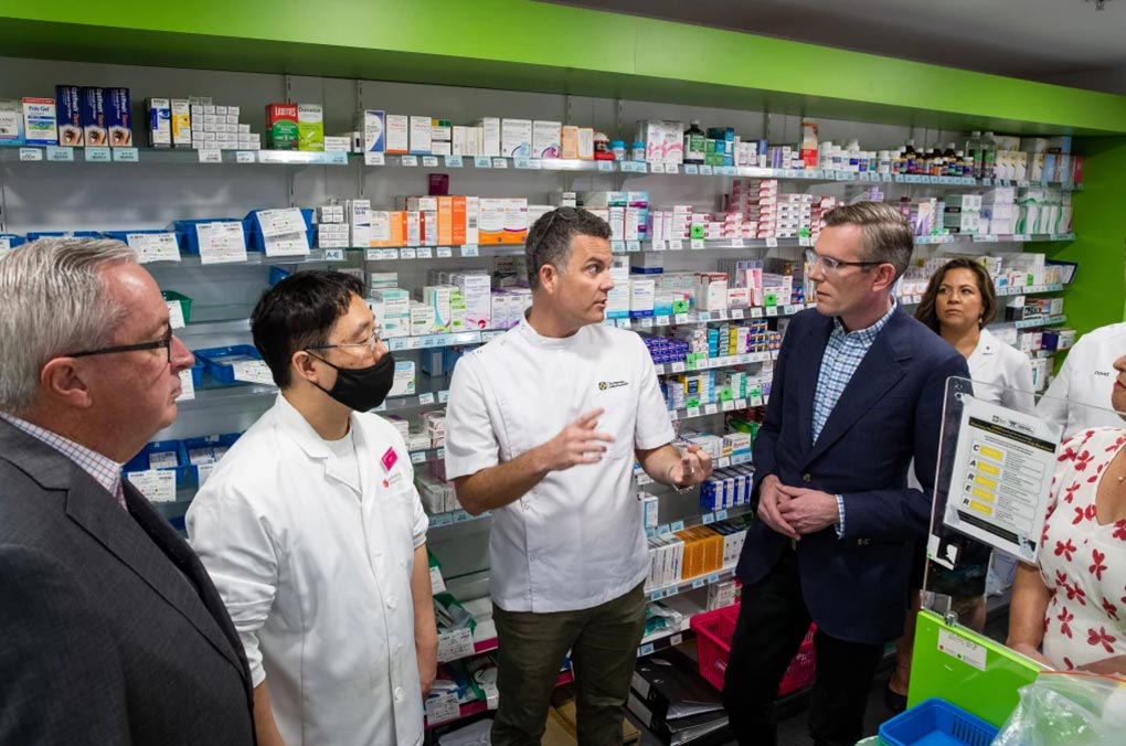 Premier Dominic Perrottet said expanding the role of community pharmacists would take pressure off GPs. CREDITEDWINA PICKLES
