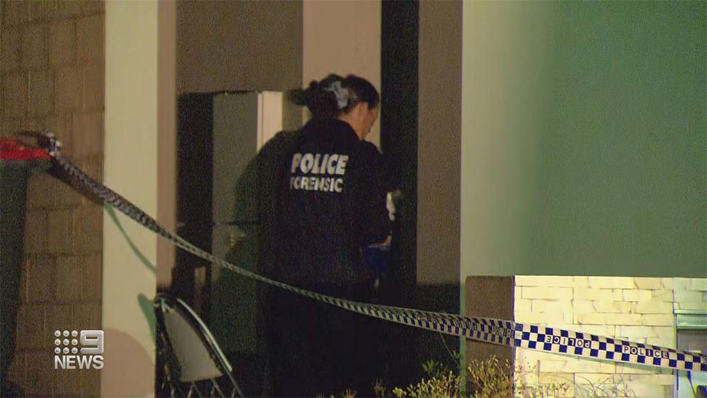Homicide detectives remain at the scene. (9News)