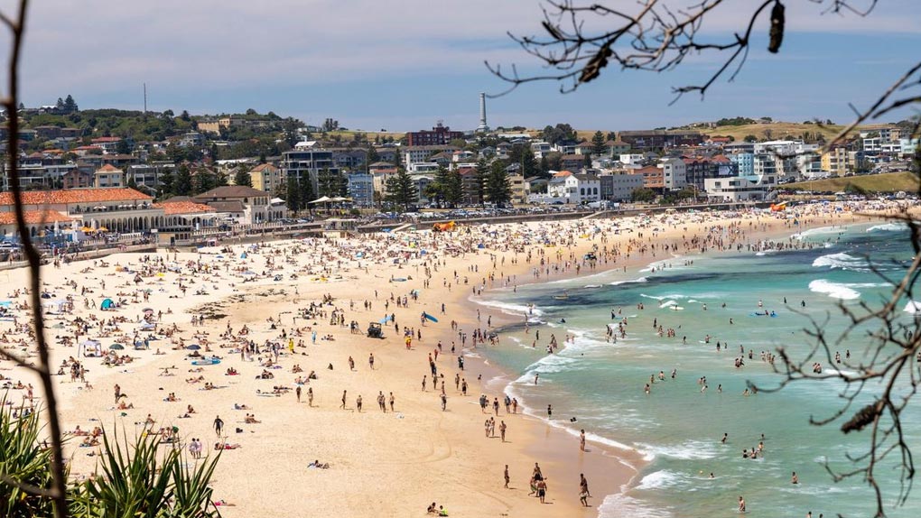 Sunny skies saw Bondi Beach flooded with people over the Christmas weekend. Picture NCA NewsWire Seb Haggett