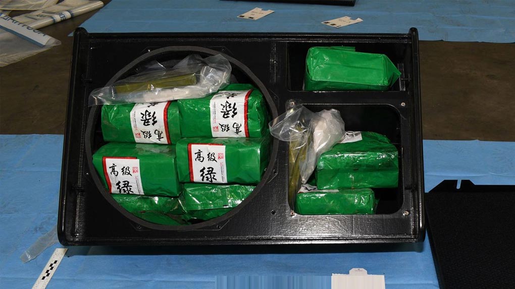 The tea package designs reflect the source and purity of methamphetamine; green is most desired by criminal groups. (Supplied)