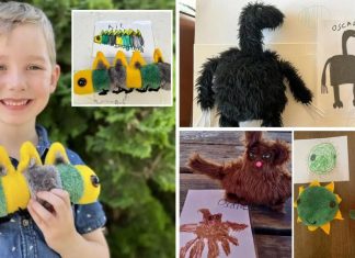 멜버른, 아이들의 그림으로 만든 장난감 A Melbourne teacher thrilled her students by turning their drawings into plush toys. Picture Supplied