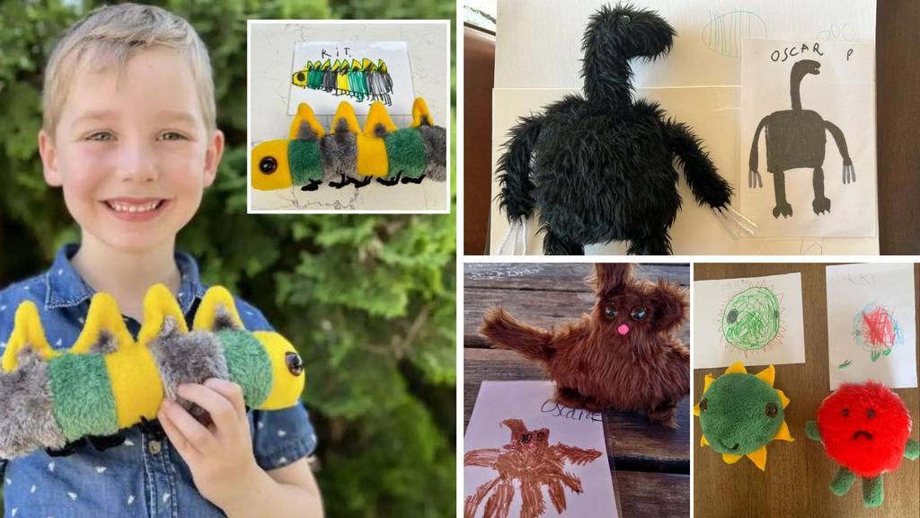 A Melbourne teacher thrilled her students by turning their drawings into plush toys. Picture Supplied