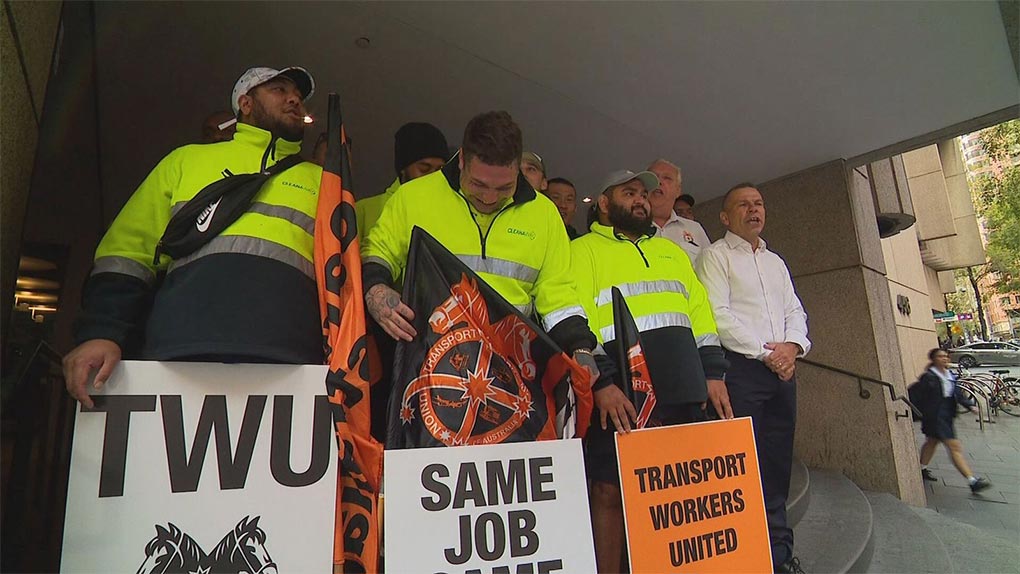 Workers who are part of the Transport Workers Union are striking for the fourth time in recent months. (Nine)