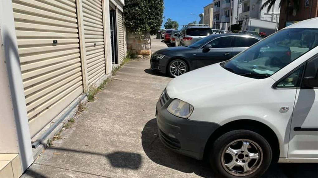 Bondi's Jason Graham-Nye was fined twice in two weeks in early 2021 for parking in a similar manner in front of his own garage.