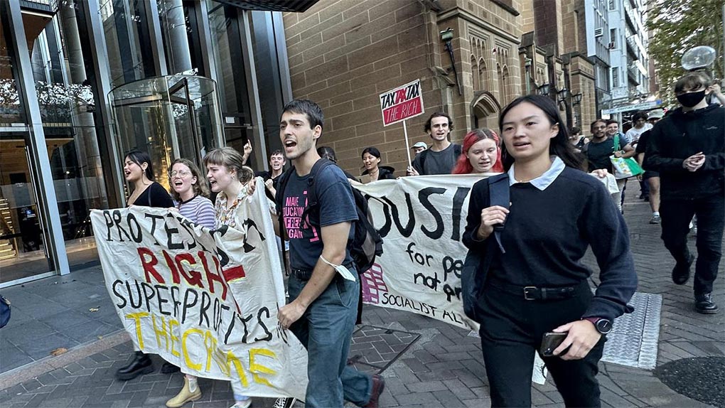 The group marched from NSW Parliament through Martin Place. Picture Eli Green NCA Newswire