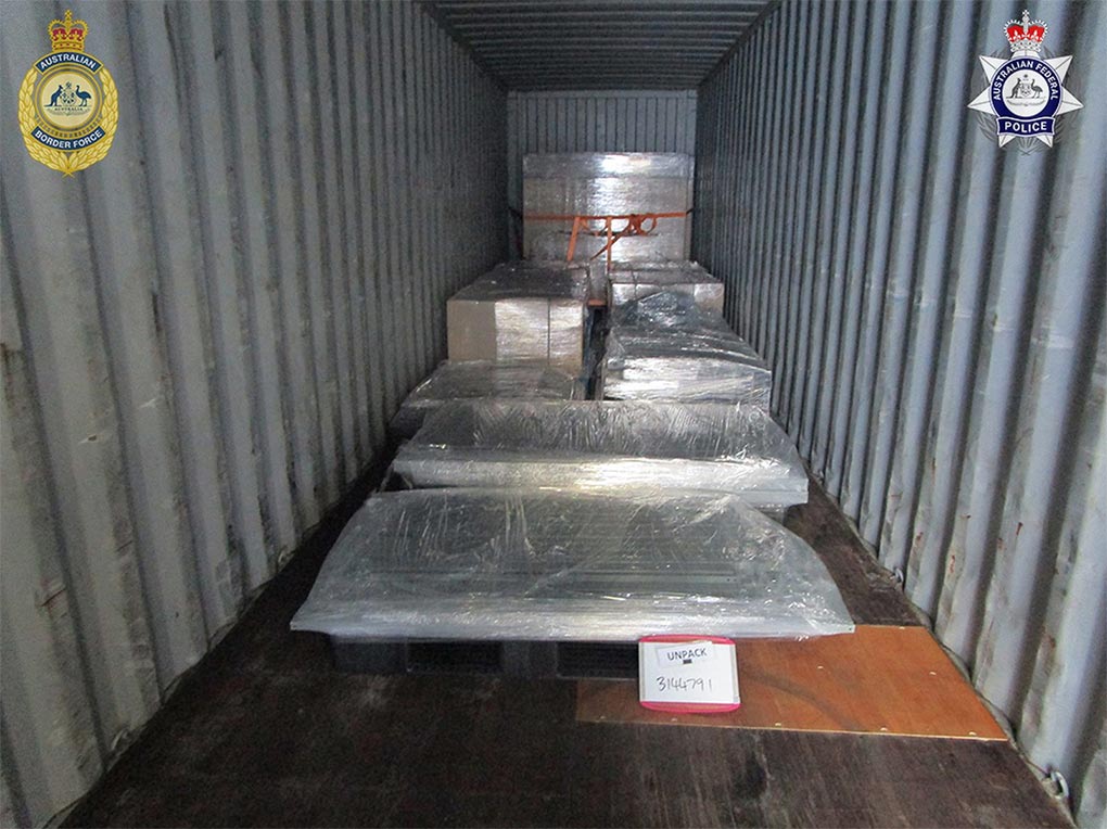 The blocks were found inside a sea freight container sent from Malaysia to the Port of Brisbane. (AFP)