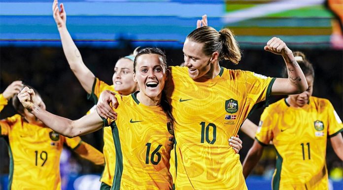 크리스 민스 NSW 주총리, 마틸다스 공휴일 지정 지지 A Matildas World Cup win could usher in a public holiday. (Getty)