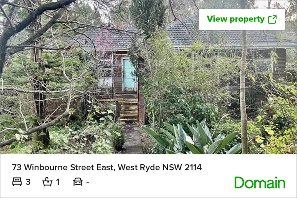A﻿ property in Sydney's West Ryde that is not fit to be lived in has fetched $1.88 million. (Domain)