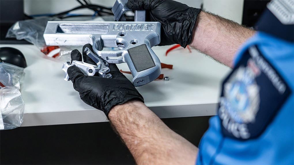 Two Western Australian men have been charged after police seized several 3D-printed guns during a four-month operation. (WA Police)