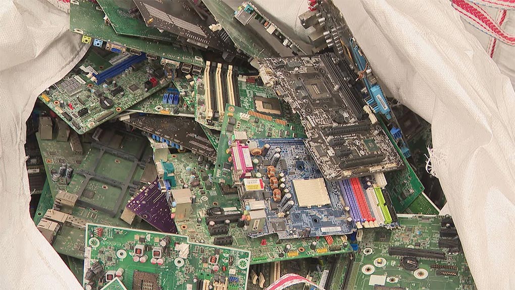 The metals are harvested from unused devices at a factory in Sydney. (9News)