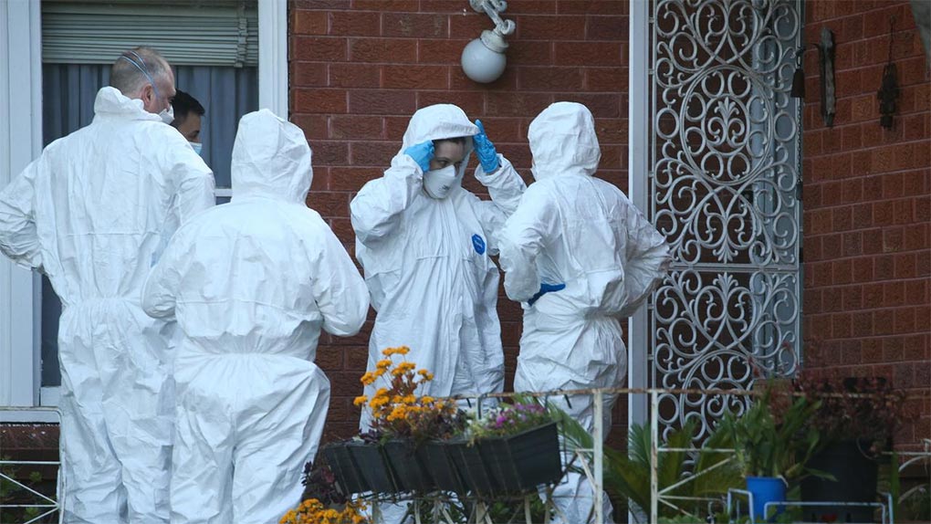 A forensic team examined the home on Monday. Picture NCA NewsWire Gaye Gerard