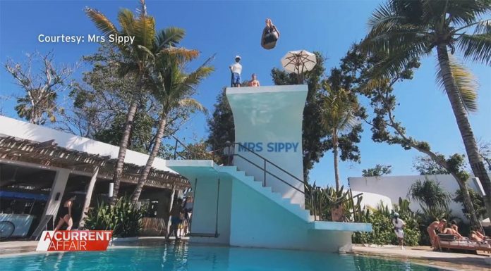 발리 바에서 노스 시드니 여학생 추락사고로 단기 기억상실 Aliyah fell six metres from the watering hole's popular diving platform onto a concrete ledge. (Supplied)