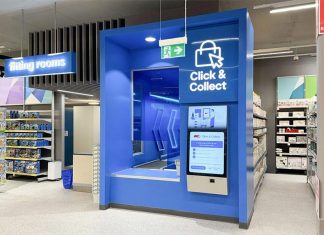 멜번 Kmart, ‘클릭 앤 콜렉트’ 셀프 서비스 기계 시험 운영 The new 'Click and Collect' kiosk now operating at the Eastland store. (Kmart Australia)