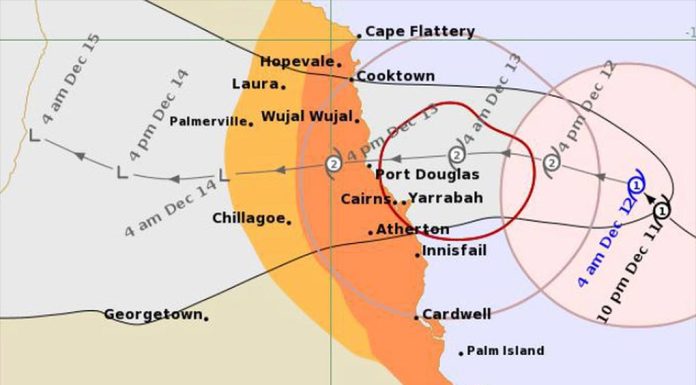 북 퀸즐랜드, 사이클론 재스퍼에 대한 경고 Cyclone Jasper is expected to redevelop into a category 2 system later today. (BoM)