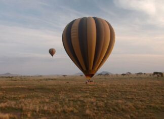NSW 열기구, 전선에 충돌 후 2명 구조 A generic image of a hot air balloon above a field. (Nine)